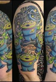 Grote arm cartoon grappige cartoon alien tattoo patroon