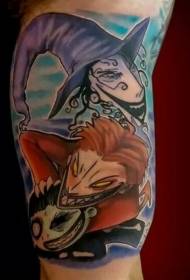 Цветен коледен модел на татуировка на демон