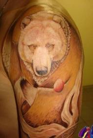 Голема рака прекрасна шема на тетоважи со поларна мечка