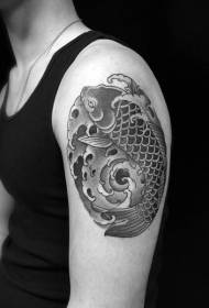 Velké rameno japonské tradiční černé olihně sprej tetování vzor