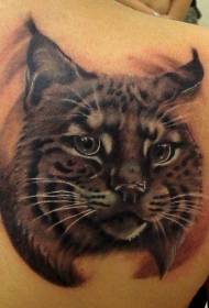Cute colorful cat tattoo pattern on the back