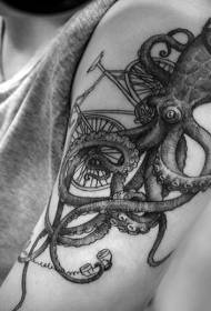 Arm dema grey octopus ne bhasikoro tattoo tattoo