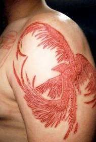Big arm beautiful phoenix skin cut meat tattoo pattern