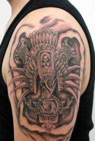 Aztec Totem Flying Eagle Tattoo Pattern