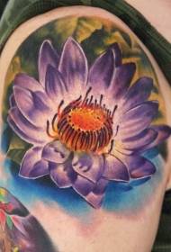 Big beautiful purple lotus tattoo pattern