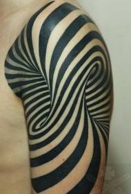 Збунувачки црно-бела хипнотичка шема на тетоважи