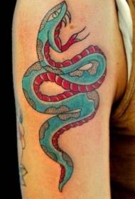 Big blue snake tattoo pattern