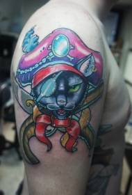 Velika zabavna šaljiva šarana crtani uzorak tetovaža mačaka