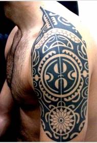 Svart Maori Tribal Totem Tattoo Pattern