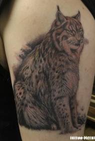 Arm realistiska vilda katt tatuering mönster