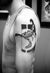 Arm zwarte punt doornen geometrische creatieve tattoo patroon
