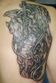 Griffin beast back personality tattoo pattern