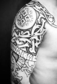 Tipul negru cu punct negru median decorativ cu model de tatuaj