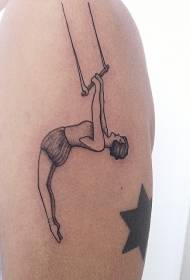 Phatrún tattoo mór baineann baineann prócaí acrobatic