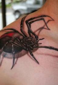 Padrão de tatuagem realista realista linda aranha 3D