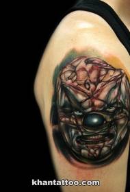 Modello del tatuaggio del pagliaccio del diavolo raccapricciante del grande braccio
