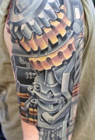 Realistic color car engine tattoo pattern