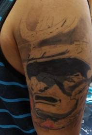 Μεγάλο καραμπίνα μπράτσο λευκή μυστηριώδη μοτίβο τατουάζ μάχης μάχης