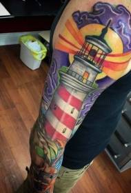 Model i tatuazhit me dritë të bukur me ngjyra të lehta