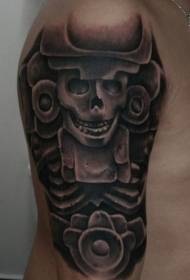 Modello di tatuaggio statua antica stile grande braccio nero grigio