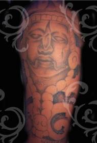 Azteekse idool grote arm tattoo patroon