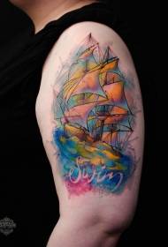Patró de tatuatge de veler a la tinta a l'aquarel·la de tinta a l'aquarel·la