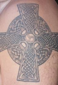 Celtic knot cross shoulder tattoo pattern