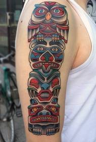 Arm old school tribal animal tattoo pattern