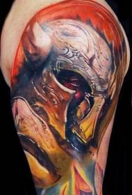 Big arm color cartoon fantasy warrior tattoo pattern