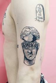 Arm сюрреализъм модел на татуировка на мозъка на главата на главата
