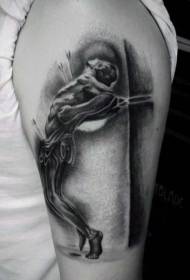 Arms amazing black gray man with arrow tattoo pattern
