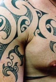 Half black tribal totem tattoo pattern