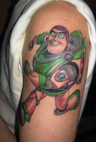 Big arm color space soldier cartoon tattoo pattern