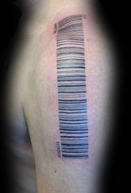Shoulder black barcode tattoo pattern