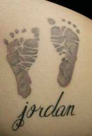 Funny baby footprints tattoo pattern on the arm