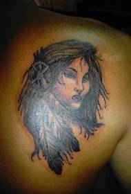Beautiful Indian girl tattoo on the back