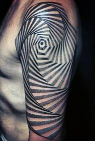 Patrón de tatuaje decorativo hipnótico negro con estilo de picadura de brazo