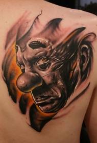 Назад пофарбовані злий клоун татуювання візерунок