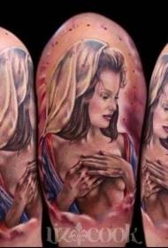 Big arm beautiful color sexy naked woman tattoo pattern