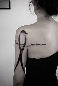 Tatuaje de paxaro negro bonito negro tallando estilo lindo negro