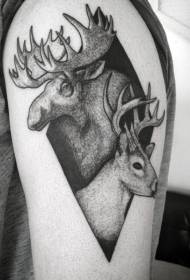 Geometric shape with black elk big arm tattoo pattern