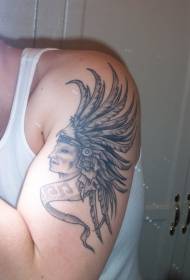 Gacanta weyn Aztec warrior feather tattoo tattoo