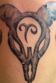 Big arm bull calf with symbol tattoo pattern