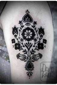 Tema di tatuatu di vigna di fiori neri di bracciu scuru