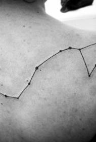 Back simple black line constellation symbol tattoo pattern