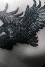 Fantastesch schwaarz Adler Tattoo Muster op der Réck