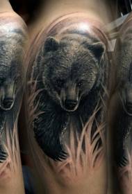 Big arm wonderful bear tattoo pattern