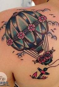 Shoulder hot air balloon tattoo pattern