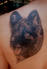 写实的可爱德国牧羊犬纹身图案