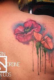 Shoulder watercolor flower tattoo pattern